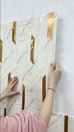 Modern Marble Mosaic Wall Panels | Peel & Stick Luxury Look #diyhome #homeimprovement
