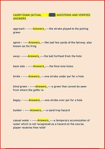 Caddy Exam Actual Questions And Verified Answers1789 video