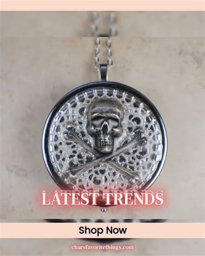 Skull and Crossbones Music Box Locket in Silver
