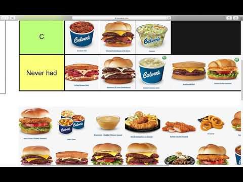 Culver's Menu (Tier List #12)