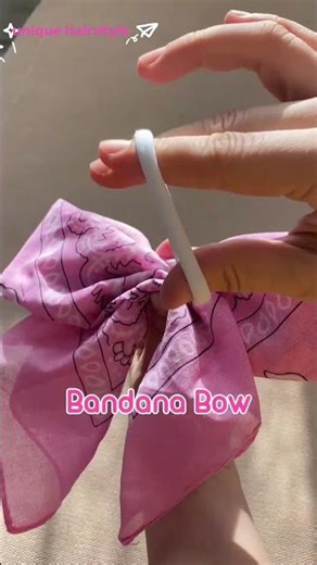 Trendy Pink Bandana Bow🩷 Hairstyle Tutorial for Girls📌#hairstyle