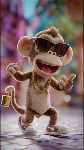 Viral Monkey 🐒 Shows Off its Rap Talent. 😂 (Must Watch Short) #monkey #rap #song #shorts #viral #1m