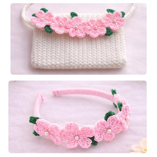 Crochet Flower Purse & Headband Pattern PDF | Floral Crochet Set Tutorial | Baby Girl Accessories | Easy Crochet Pattern - Etsy