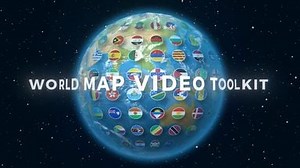 Boîte à outils pour vidéos Carte du monde (Durée Flexible) | Renderforest