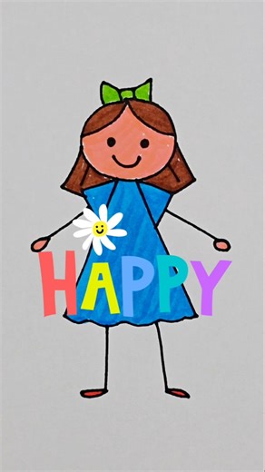 Stick Figure Vector Art 👰👩‍🦳 #happy #kidsdrawing #kidsvideo #shorts #shortsviral