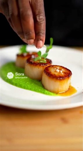 Elegant Scallop Plating That Looks Impossible #recipe
