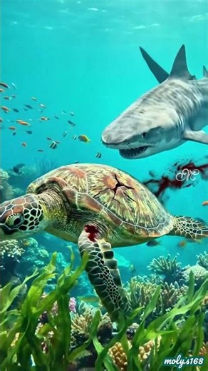 2Massive Tiger Shark vs Giant Green Sea Turtle...! Hidden Wonders of the Ocean Floor 🐟🦀🦞🐋🎥 #fish