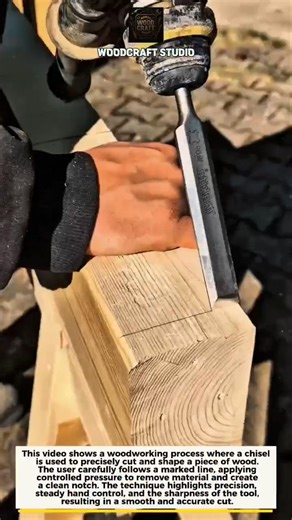 Precision Wood Chisel Cut Perfect Notch Technique #woodworking #diy #tools