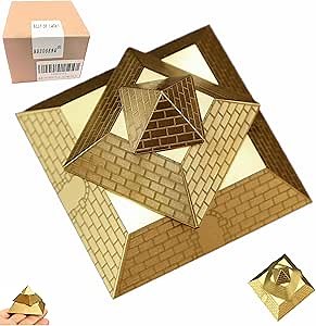 NBZOSENG® Pyramid Fidget Tools, Solid Brass Metal Desk Tools for Office&Home, Stress Relief & Anxiety Relief Gadget for Adults,Feng Shui Office Decor, Unique Gift for Boss, Father’s Day, Christmas-1