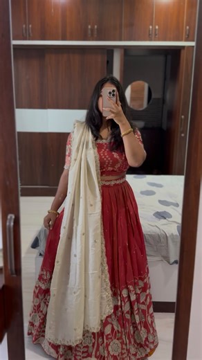 Patlola manisha on Instagram: "Price :6999/- Fully stitched Dm for orders • Lehenga (skirt): • Fabric: silk blend (slub texture that gives a subtle, luxury sheen). • Construction: multiple knife-pleats for full flare and volume. • Embellishment: heavy floral border embroidery at the hem using zari (metallic thread), resham (silk thread) and scattered sequins/stone highlights. • Finish: fully lined inside for comfort and fall. • Blouse (top): • Fabric: matching raw silk. • Style: cropped, fitted 