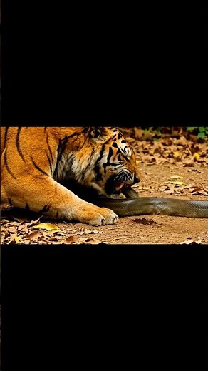 Tiger Eats Snake | Wild Animal Fight Scene | Tiger vs Snake #shorts