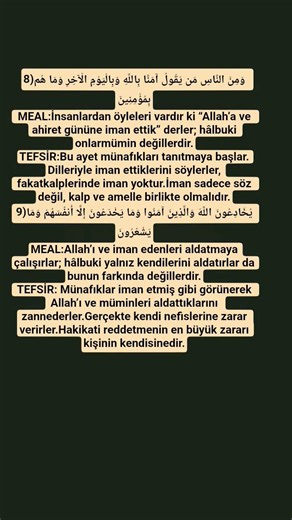 3.DERS BAKARA SÜRESİNİN 8-9. AYETLERİN KISA TEFSİRİ