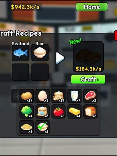 Sushi in Craft a Menu | #roblox #craftamenu #gaming