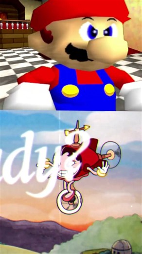 MARIO UNDERESTIMATES CUPHEAD'S DIFFICULTY!! #shorts #mario