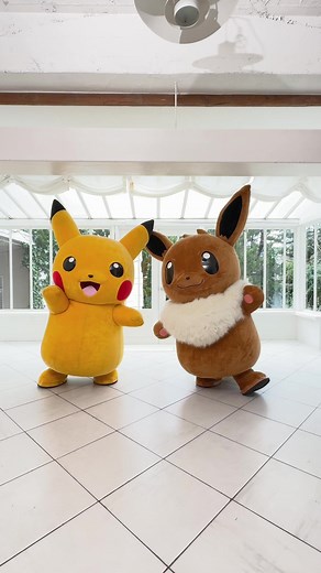 シンクロ率100%🤎⚡ Perfectly Synced Pikachu and Eevee Dance | Pokémon