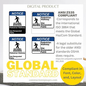 Pedestrian Walkway, Printable Safety Signage, Digital Download - Etsy UK