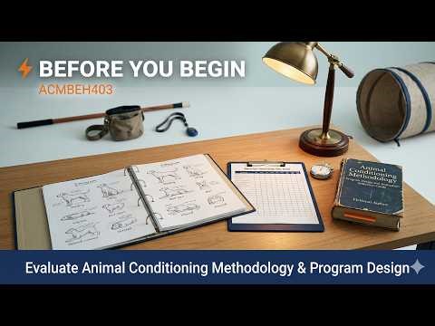 ACMBEH403 Animal Conditioning Methodology and Program Design | Before You Begin | Animal Behaviour