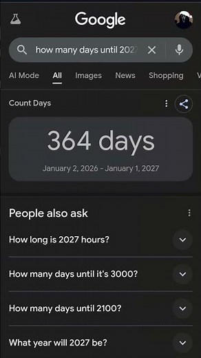 2027 is in 364 days???!