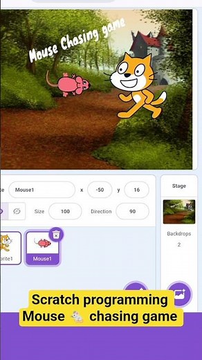 Scratch programming mouse 🐁 chasing game