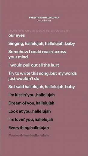 EVERYTHING HALLELUJAH - Justin Bieber (Lyrics)