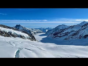 Aletsch Glacier view from Jungfraujoch//Largest Glacier in the Swiss Alps