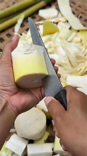 Bamboo Shoot Chopping Method Process #shorts #food #preparation