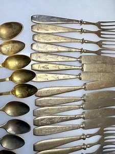Antique Hand Made Solid Brass Flatware 33 Pieces Petite Dessert Hand Etched Lovely Floral Designs Fruit Knives and Small Forks - Etsy