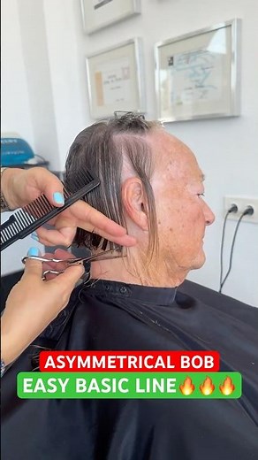 ASYMMETRICAL BOB EASY BASIC LINE: Complete Tutorial Linked Below! 🔥🔥🔥