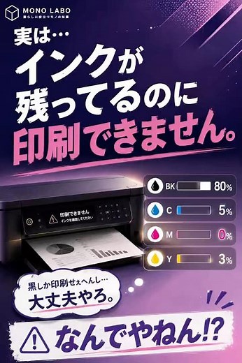 インクが残ってるのに印刷できない理由…実はプリンターを守るためでした。