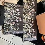 KIMODE Anti Fatigue Mat for Kitchen Floor, 18"x28" Half Circle Memory Foam Kitchen Floor Mats Cushioned Non Slip, Comfort Standing Mats, Boho White Kitchen Rug for Sink Laundry Office Desk