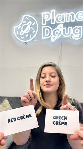 Blind build a doughnut challenge is BACK⁠ 🍩 ⁠ Watch our Head of Marketing, Alice, dive into the festive fun as she creates a Christmas-inspired doughnut masterpiece!⁠ ❄️🎄🌟 ⁠ Psst.. our official Christmas doughnut box is just around the corner⁠ 😉 .⁠ .⁠ .⁠ #PlanetDoughnut #VeganDoughnuts #BlindfoldedChallenge #BlindfoldChallenge #Foodie | Planet Doughnut