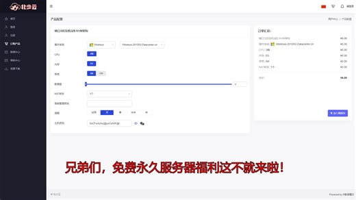 免费永久2H2G NAT挂机服务器 一键三连领取签到续费稳定可用