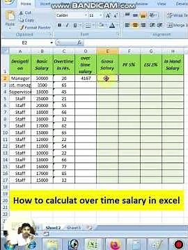 How to calculat over time salary in exce Excel formula: Basic overtime calculation formulal #excel
