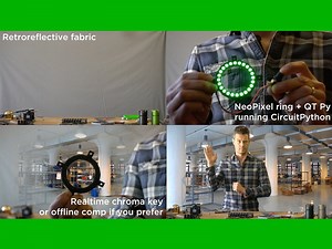 Retroreflective Greenscreen Light Ring QT Py Controller