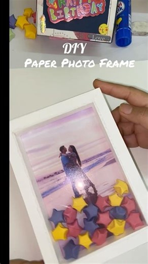 Easy DIY Paper Photo Frame #photoframe #art&crafts