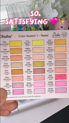 Swatch my pastel Ohuhu markers with me🎨✨ #shorts #organization