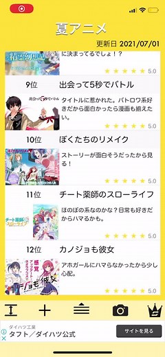夏アニメ楽しみランキング#夏アニメ#ランキング