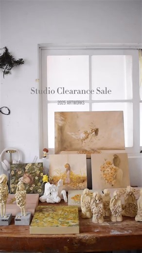 enon on Instagram: "📣Studio Clearance Sale Ongoing!📣 Help me make room for my 2026 creative journey and that means my 2025 artworks need new homes! These pieces have been a huge part of my growth last year, and now they’re ready to bring life to your spaces instead of just sitting here in my racks collecting dusts. 😌 ✨Special prices on 2025 works ✨Help an artist grow by making room for new masterpieces DM me or visit my art portfolio account @enonart__ and check the latest Stories or “Clearan