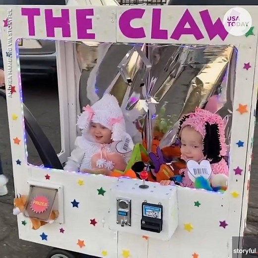 Mom of the year! This mama should get an award for making this epic Halloween costume for her 3-year-old twin girls. | USA TODAY Video