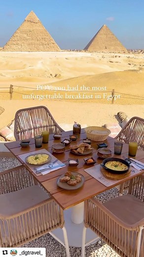 ・・・ Who would like to have breakfast with this incredible view of the pyramids 😍? An absolute d a experience if you come to Cairo is breakfast at @9pyramidslounge , once you sit here you will never want to get up 😍 #pyramids #gizapyramids #cairo #pyramidsofgiza #breakfastwithaview #breakfastideas #egypt #egypt🇪🇬 #bucketlist #beautifuldestinations #voyaged #wonderful_places #unescoworldheritage | 9 Pyramids Lounge