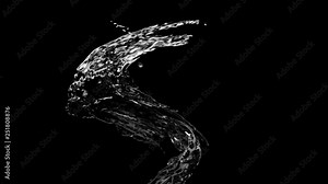 4K Liquid flows across the frame. 3D CGI animation.