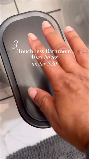 These 3 Hands free items keep the germs to a minimum in my bathroom and they are each under $30! 🙌🏽 ****C0mment BATHROOM for details! : : : : amazon find | diy home | bathroom decor ideas | Home Styled by Lah Lah