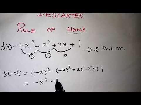Descartes Rule of Signs / Class 12/ Descartes Method / Theory of Equation