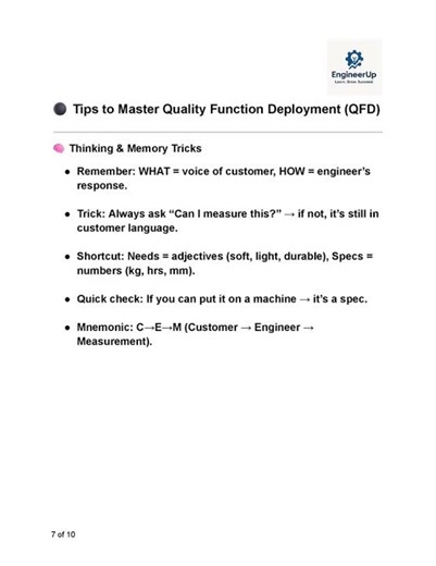 32 - Tips to Master Quality Function Deployment QFD