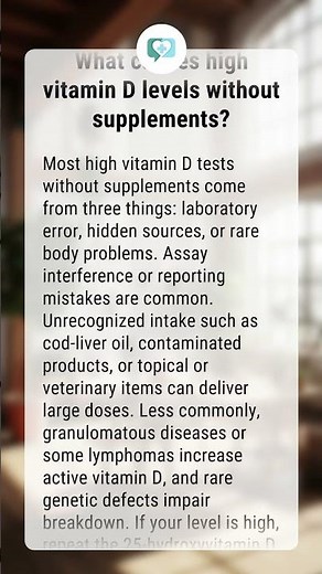 What causes high vitamin D levels without supplements?