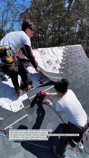 Pro Roofers Install Shingles at Lightning Speed! #Roofing #Construction #HomeImprovement