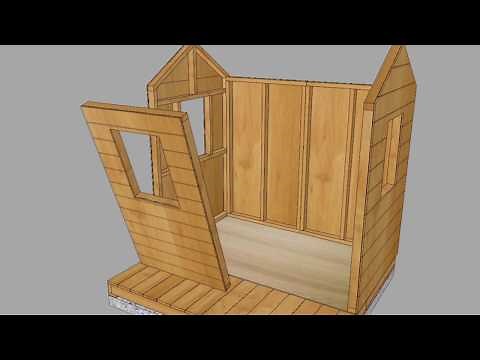 Little Cedar Playhouse with Sandbox - Toddler Playhouse - OLT
