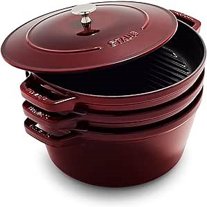 Staub Cast Iron 4-pc Stackable Set - Grenadine