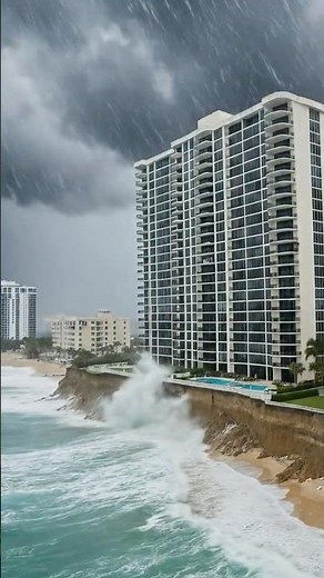🌊🏢 Hurricane Waves Cause Oceanfront Building Collapse | Cliff Erosion Disaster 💥🌪️