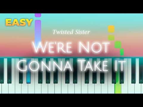 Twisted Sister - We're Not Gonna Take It - EASY Piano TUTORIAL by Piano Fun Play